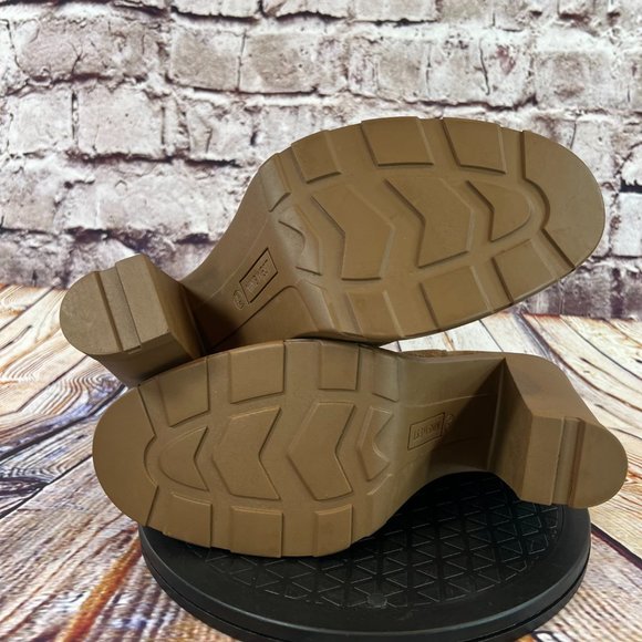 Nine West Solid Brown Pull On High Heel Low Platform Ankle Boots Size 9.5 M - Picture 6 of 9